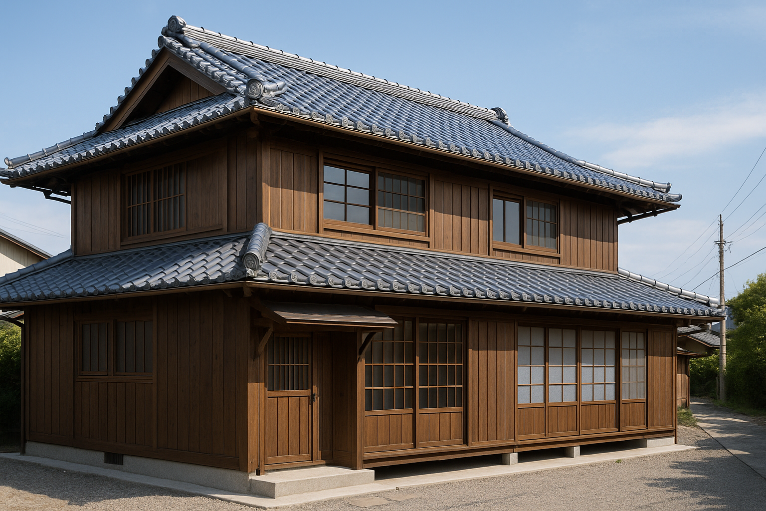 施工事例1 築50年木造住宅 陶器瓦葺替
